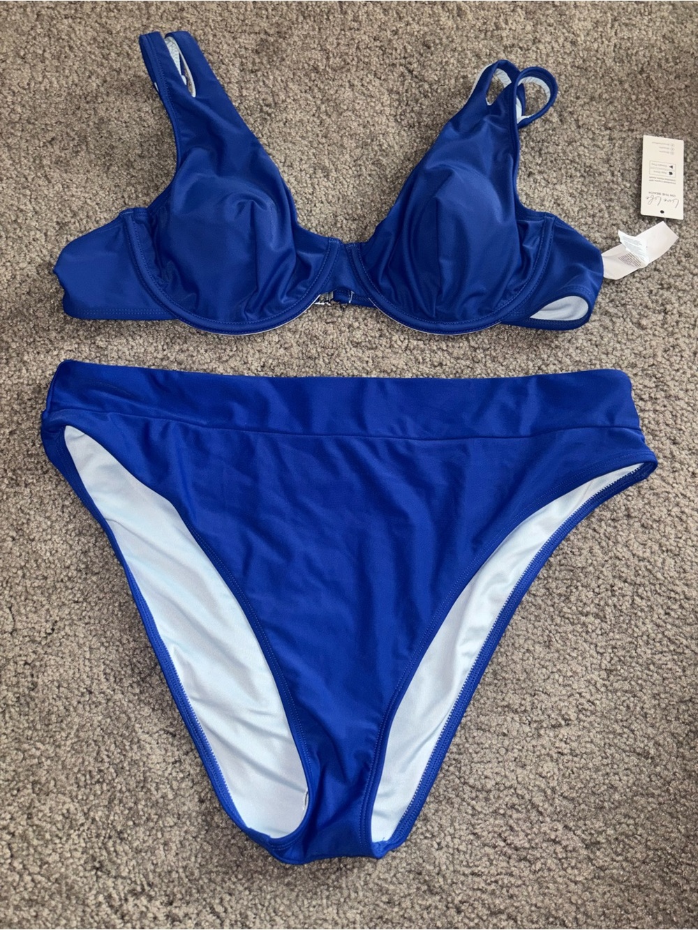 Cupshe Royal Blue Underwire Bikini Set